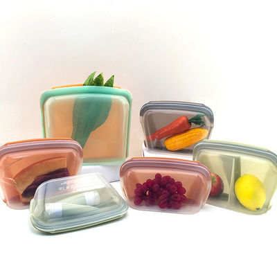 Food Storage Zip Lock Silicone Food Bags 1300 ML Reusable Eco Friendly