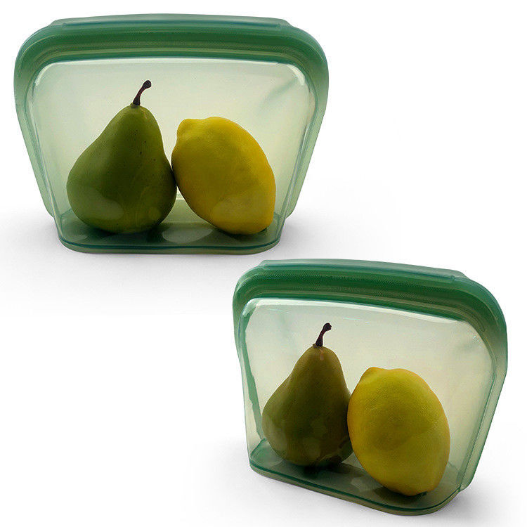 Food Storage Zip Lock Silicone Food Bags 1300 ML Reusable Eco Friendly