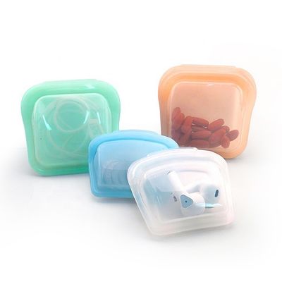 50ML/80 ML Gıda kalitesi silikon hap torbası Ekolojik ve Tekrar Kullanılabilir Gıda depolama ihtiyaçları için silikon gıda torbası